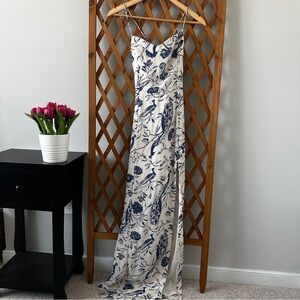 NWT Abercrombie & Fitch White and Blue Maxi Dress